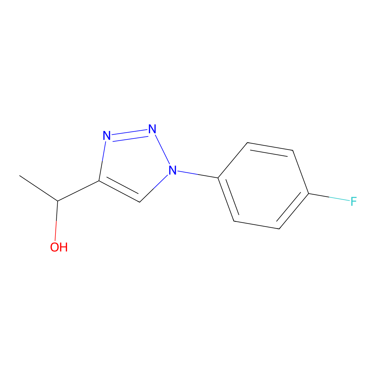1-(1-(4-fluorophenyl)-1H-1,2,3-triazol-4-yl)ethanol molecular structure, CAS 1506492-48-3