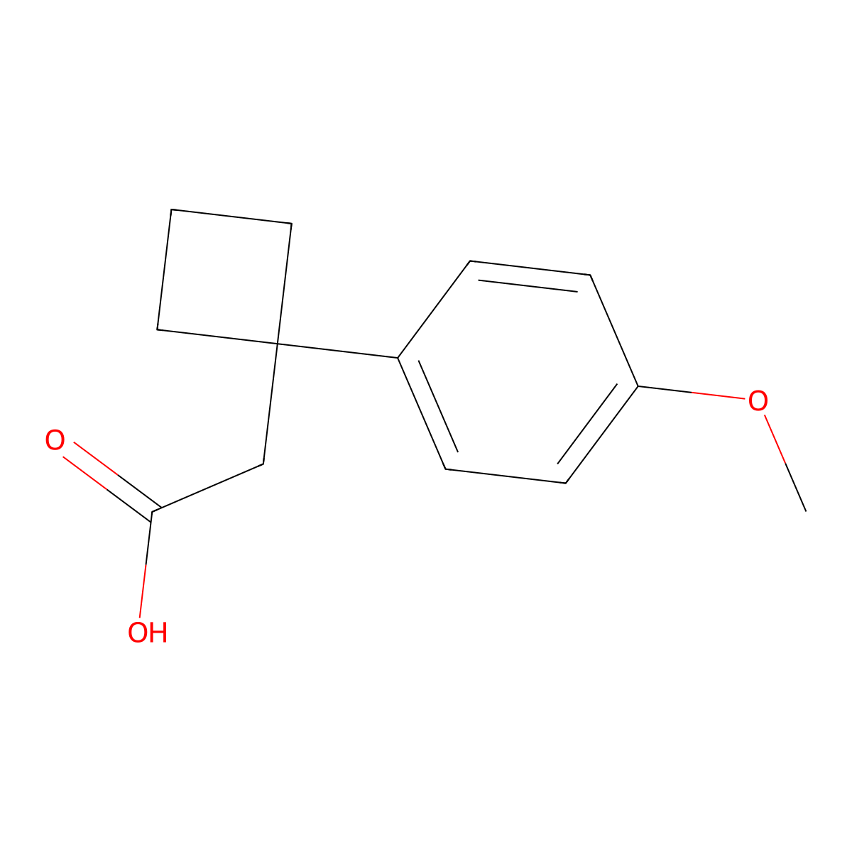 2-[1-(4-Methoxyphenyl)cyclobutyl]acetic acid molecular structure, CAS 1506504-74-0