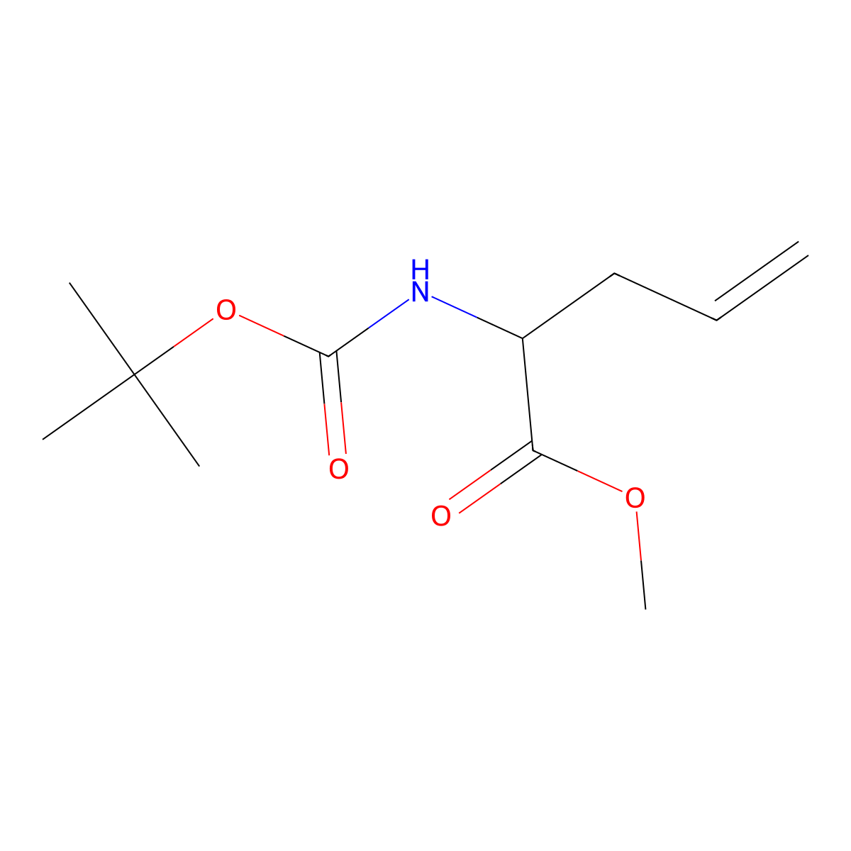 (R)-Methyl 2-((tert-butoxycarbonyl)amino)pent-4-enoate molecular structure, CAS 150652-96-3