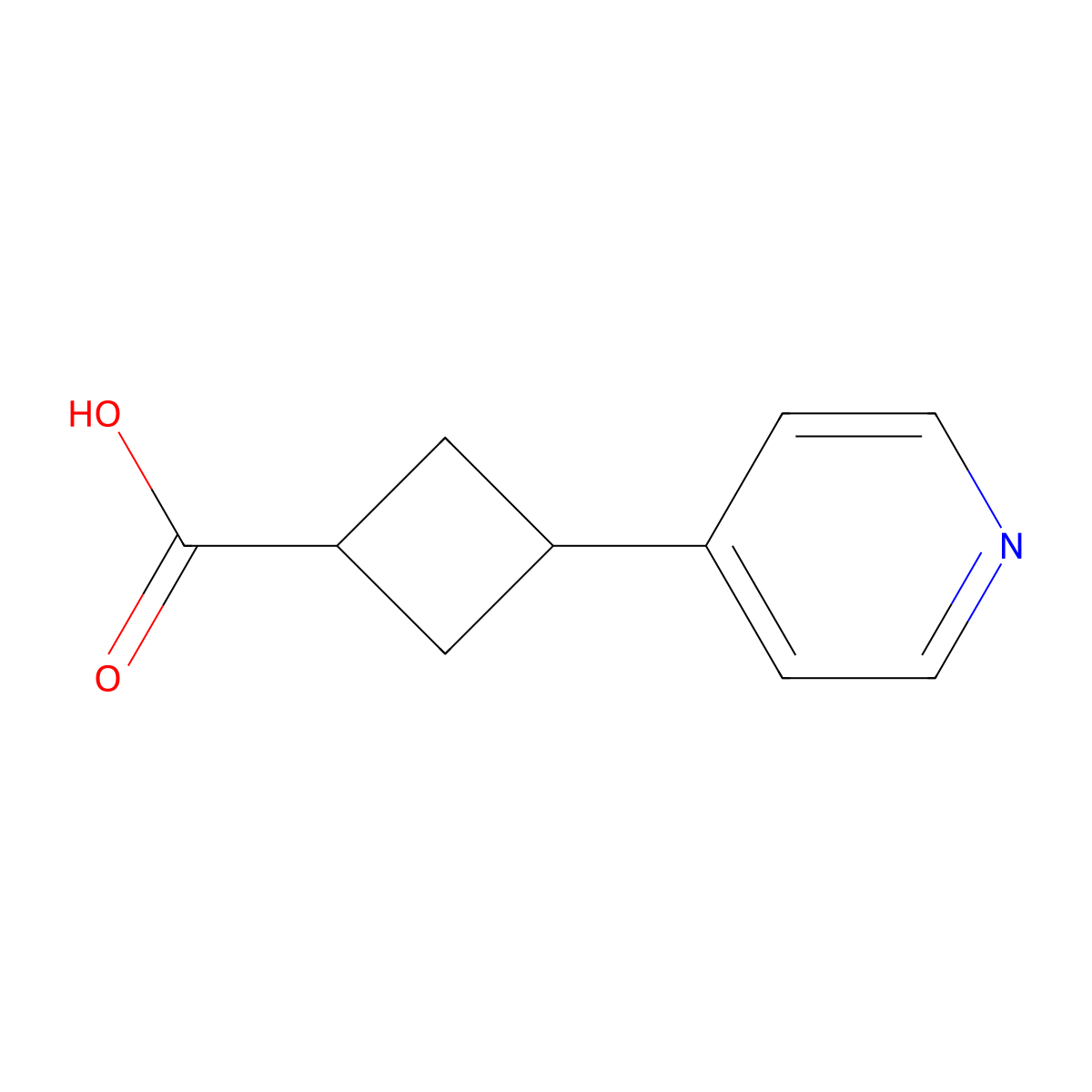 3-(Pyridin-4-yl)cyclobutane-1-carboxylic acid molecular structure, CAS 1506520-70-2