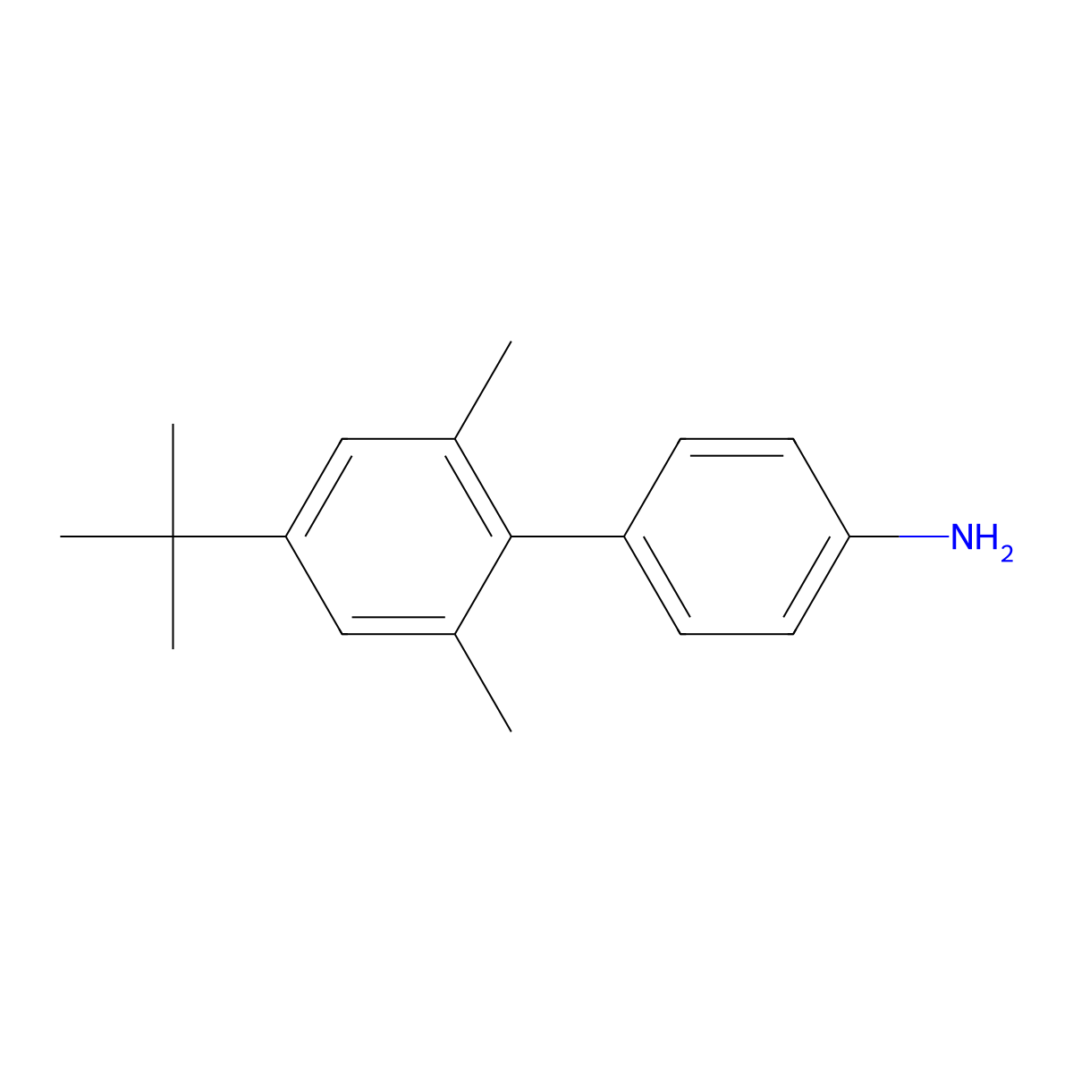 4'-(tert-Butyl)-2',6'-dimethyl-[1,1'-biphenyl]-4-amine molecular structure, CAS 1506526-75-5