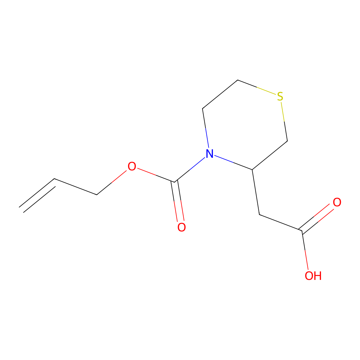 2-{4-[(Prop-2-en-1-yloxy)carbonyl]thiomorpholin-3-yl}acetic acid molecular structure, CAS 1506530-15-9