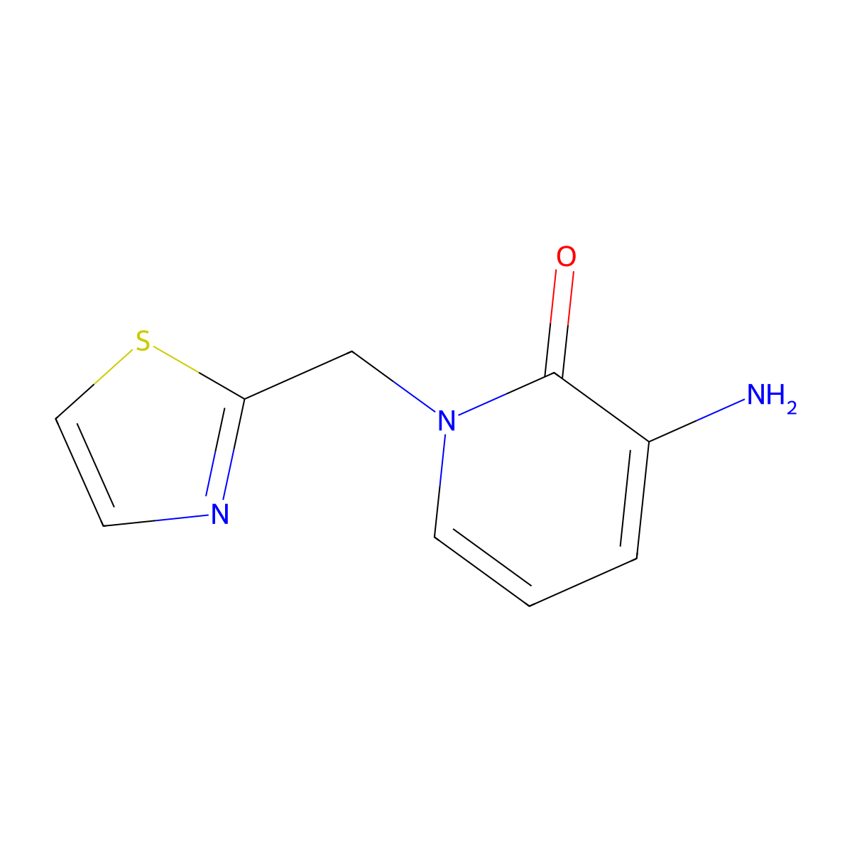 3-Amino-1-[(1,3-thiazol-2-yl)methyl]-1,2-dihydropyridin-2-one molecular structure, CAS 1506542-80-8