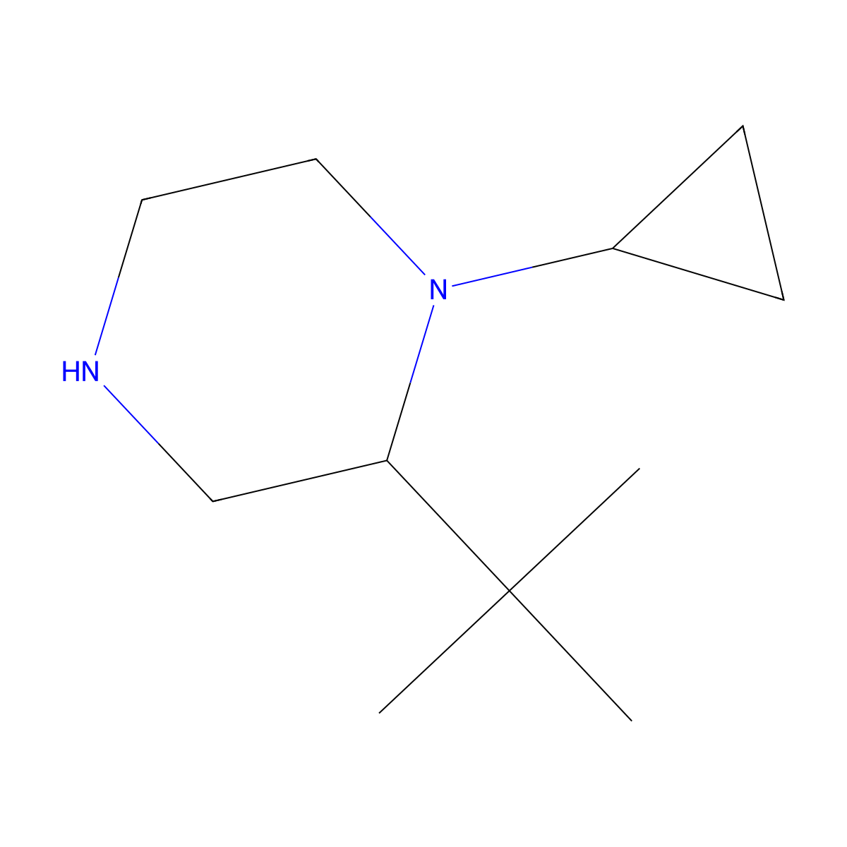 2-tert-Butyl-1-cyclopropylpiperazine molecular structure, CAS 1506543-62-9
