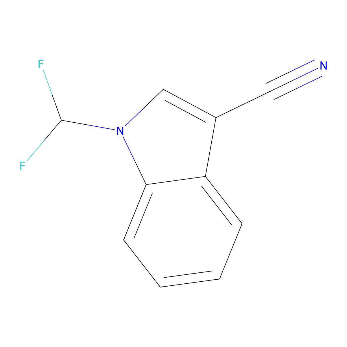 1-(difluoromethyl)-1H-indole-3-carbonitrile molecular structure, CAS 1506544-16-6