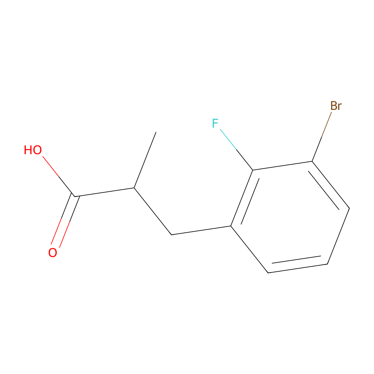 3-(3-Bromo-2-fluorophenyl)-2-methylpropanoic acid molecular structure, CAS 1506555-31-2