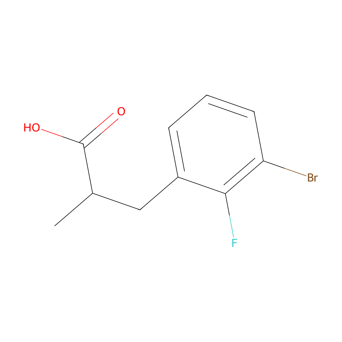 3-(3-Bromo-2-fluorophenyl)-2-methylpropanoic acid molecular structure, CAS 1506555-31-2