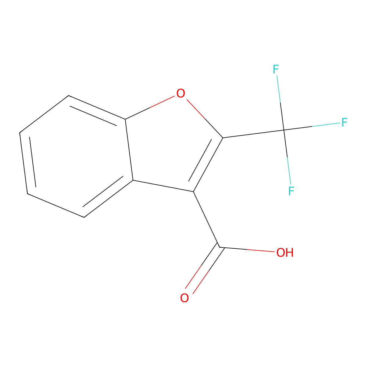 2-(Trifluoromethyl)-1-benzofuran-3-carboxylic acid molecular structure, CAS 1506556-61-1