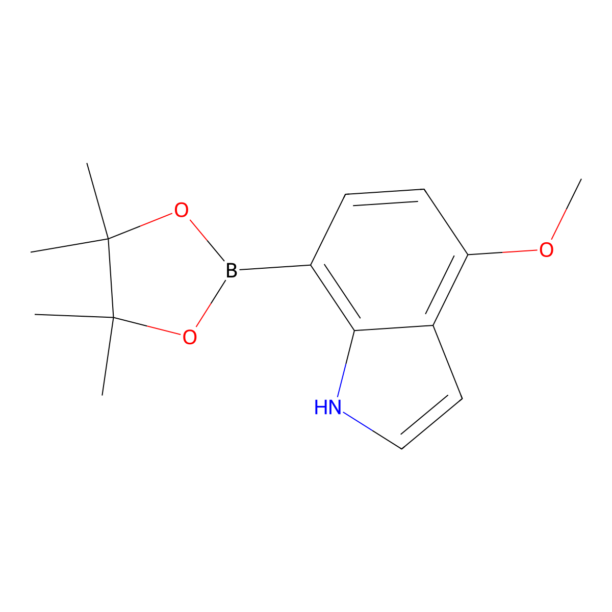 4-methoxy-7-(4,4,5,5-tetramethyl-1,3,2-dioxaborolan-2-yl)-1H-indole molecular structure, CAS 1506559-89-2