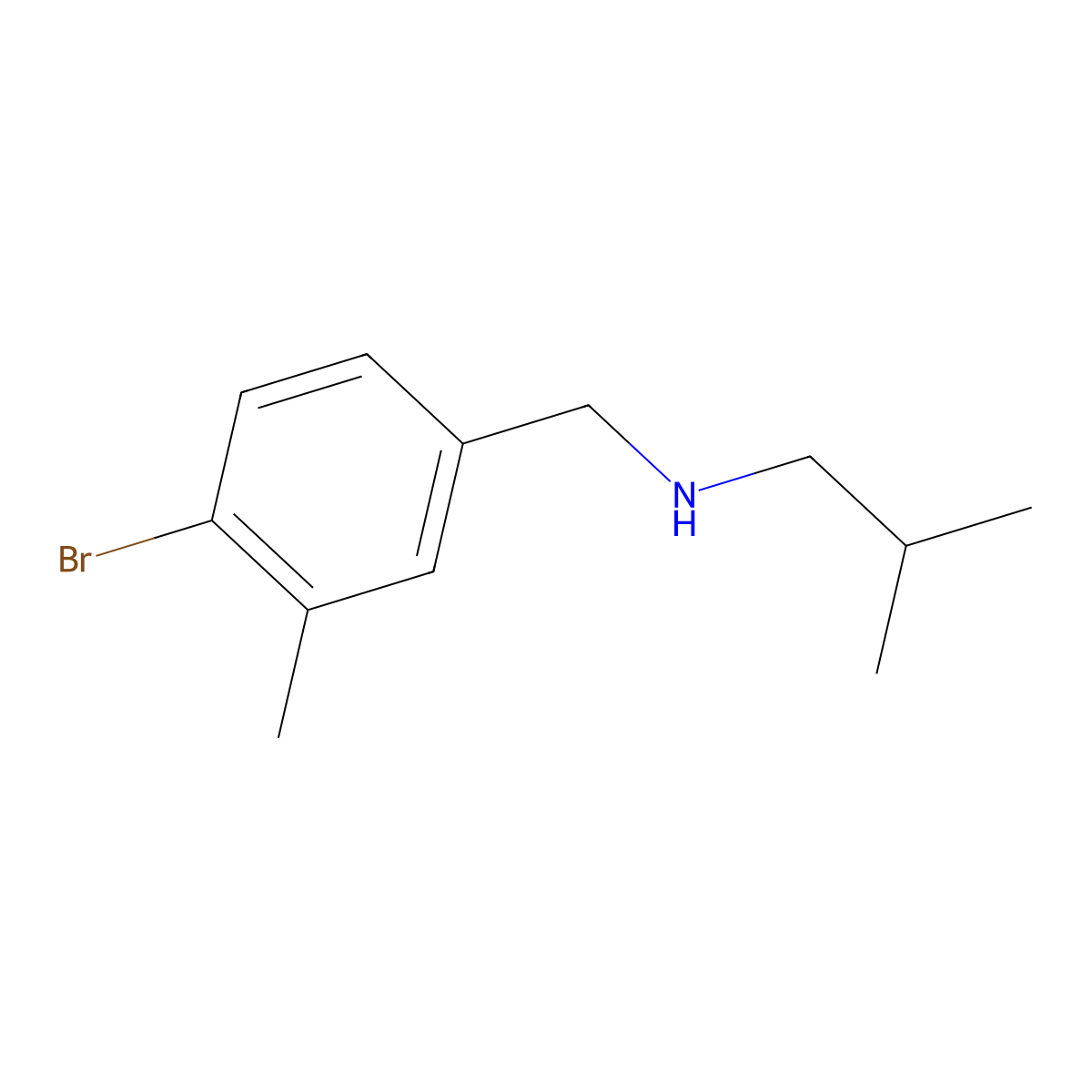 [(4-Bromo-3-methylphenyl)methyl](2-methylpropyl)amine molecular structure, CAS 1506566-98-8