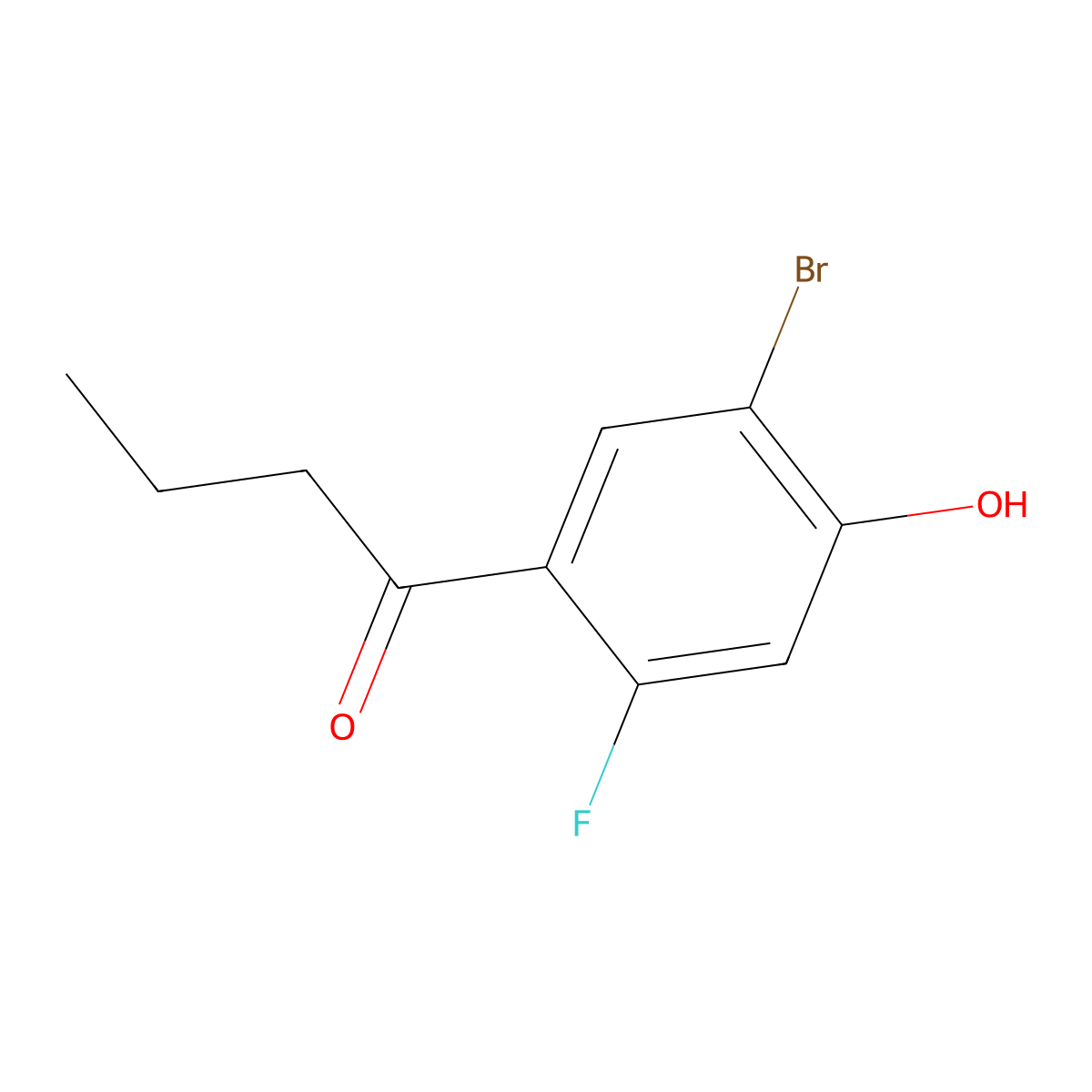 1-(5-Bromo-2-fluoro-4-hydroxyphenyl)butan-1-one molecular structure, CAS 1506577-82-7