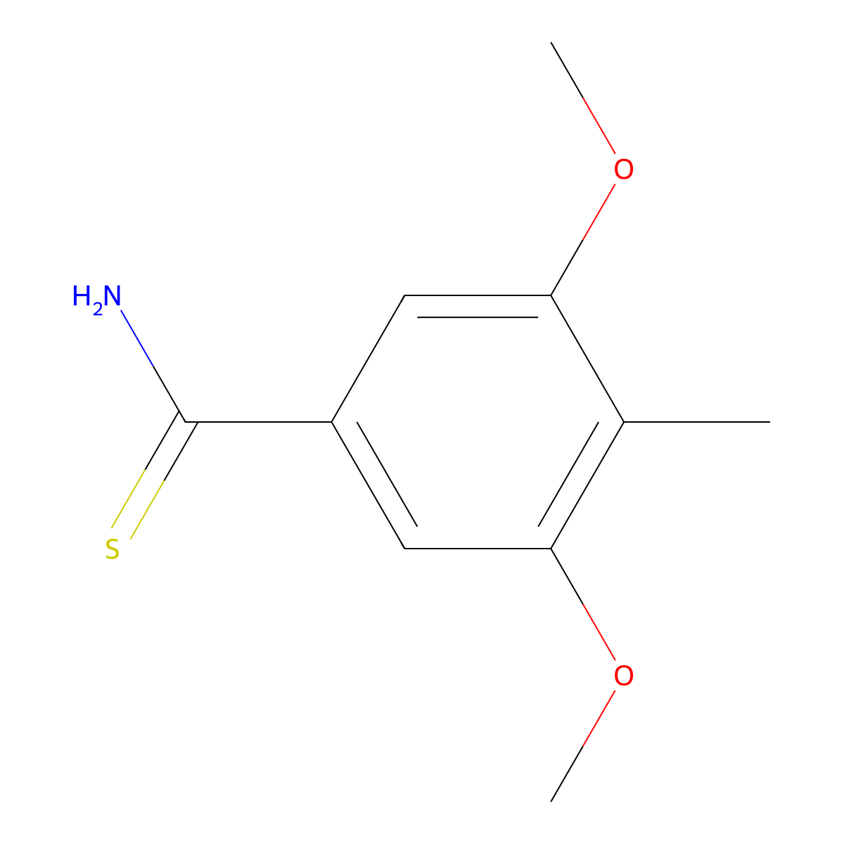 3,5-Dimethoxy-4-methylbenzene-1-carbothioamide molecular structure, CAS 1506578-18-2
