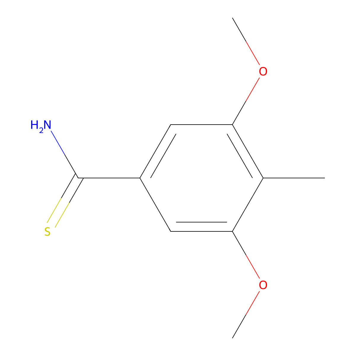 3,5-Dimethoxy-4-methylbenzene-1-carbothioamide molecular structure, CAS 1506578-18-2