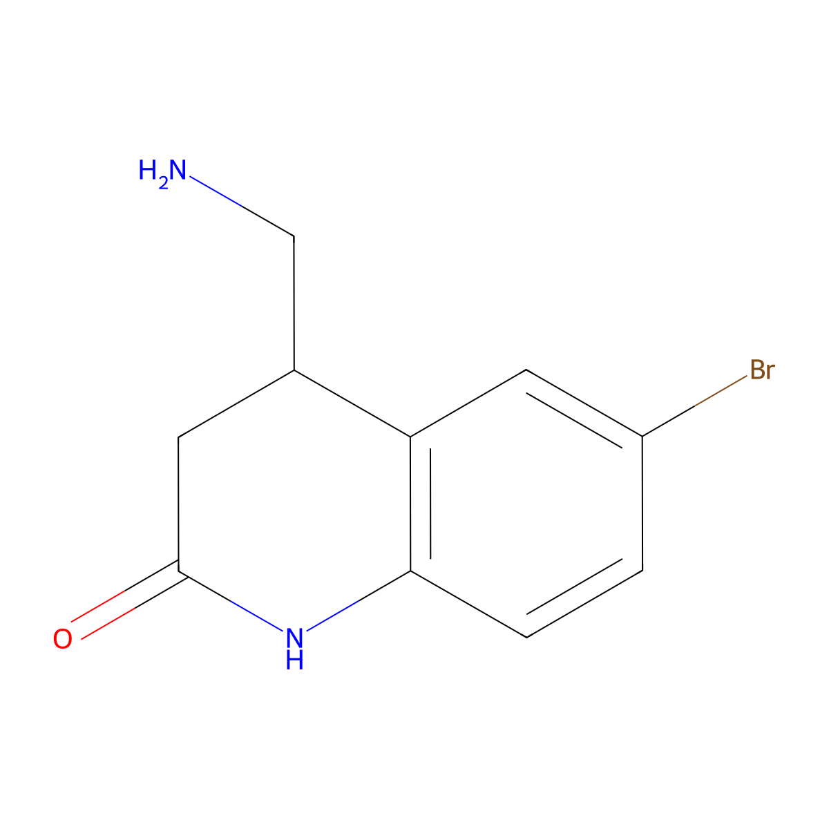 4-(Aminomethyl)-6-bromo-1,2,3,4-tetrahydroquinolin-2-one molecular structure, CAS 1506584-03-7