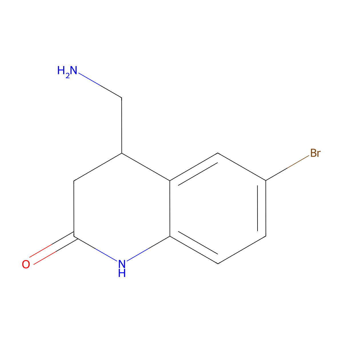 4-(Aminomethyl)-6-bromo-1,2,3,4-tetrahydroquinolin-2-one molecular structure, CAS 1506584-03-7