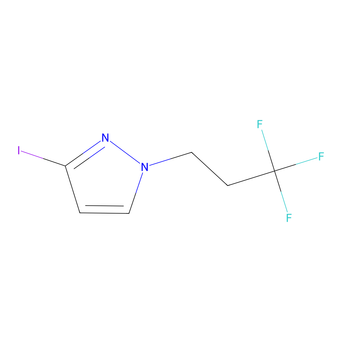 3-iodo-1-(3,3,3-trifluoropropyl)-1H-pyrazole molecular structure, CAS 1506585-16-5