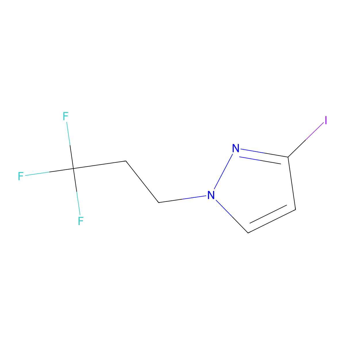 3-iodo-1-(3,3,3-trifluoropropyl)-1H-pyrazole molecular structure, CAS 1506585-16-5