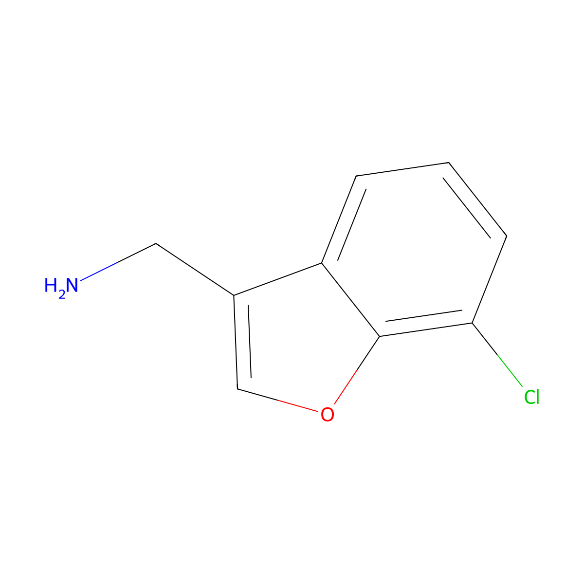 (7-Chlorobenzofuran-3-yl)methanamine molecular structure, CAS 1506587-95-6