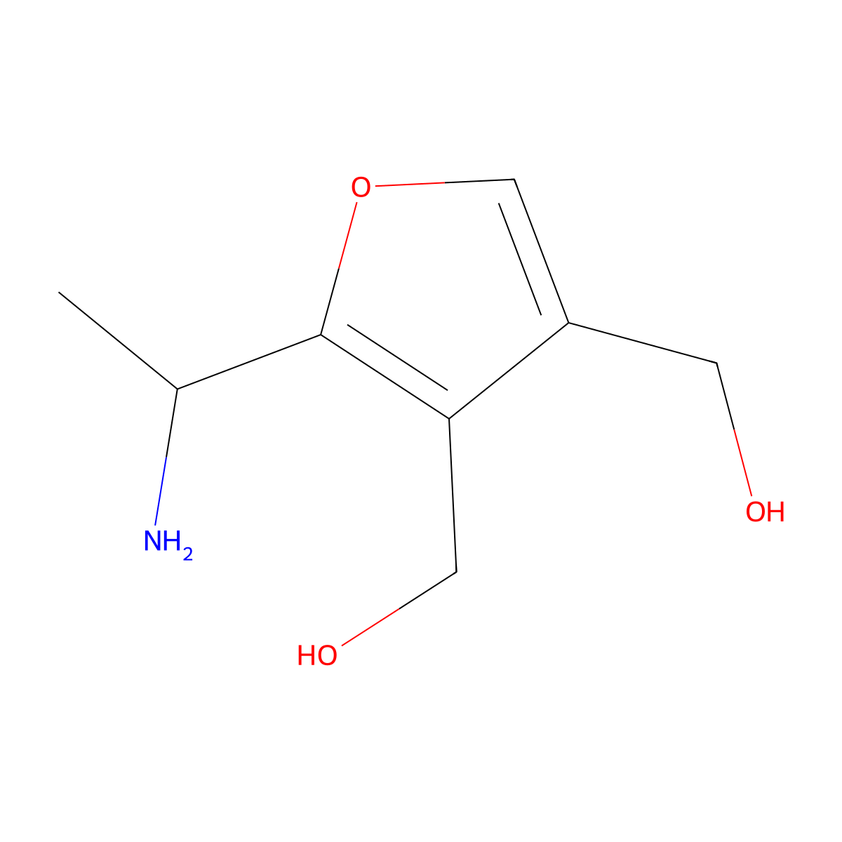 2-(1-Aminoethyl)furan-3,4-diyldimethanol molecular structure, CAS 15066-64-5
