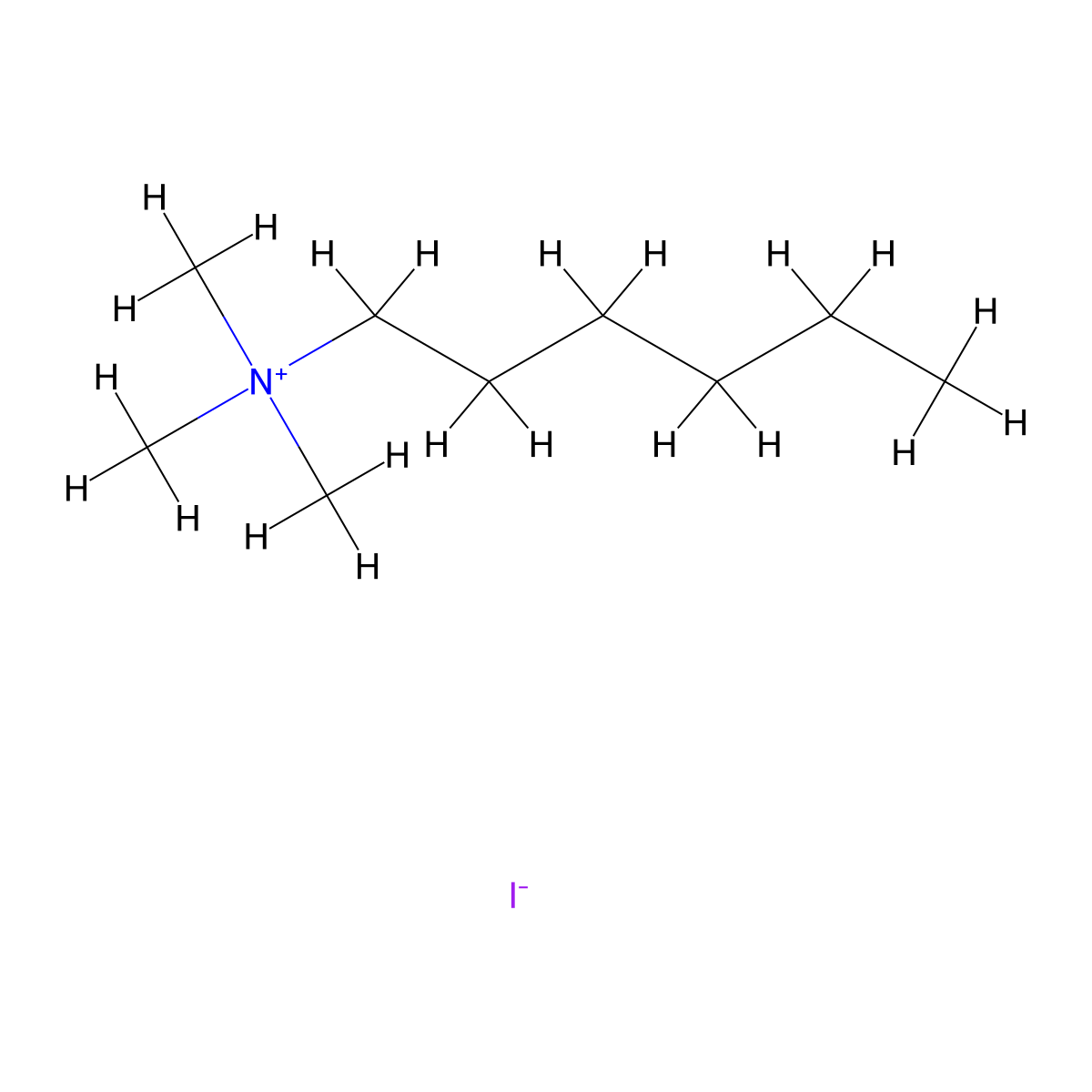 Hexyltrimethylammonium iodide molecular structure, CAS 15066-77-0