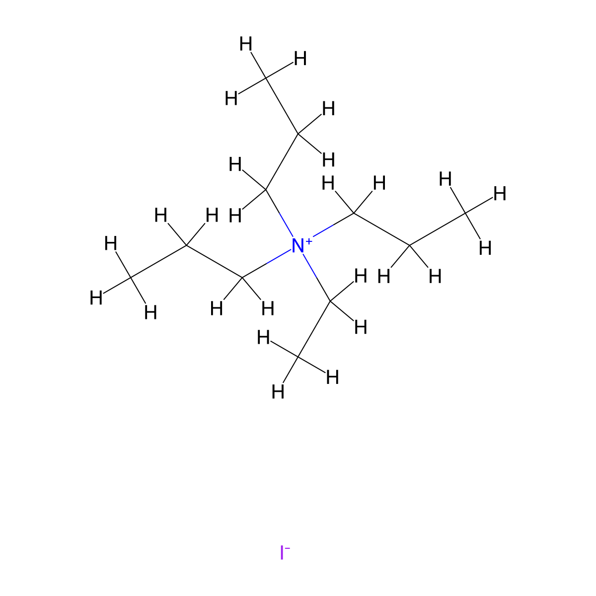 Ethyltripropylammonium Iodide molecular structure, CAS 15066-80-5