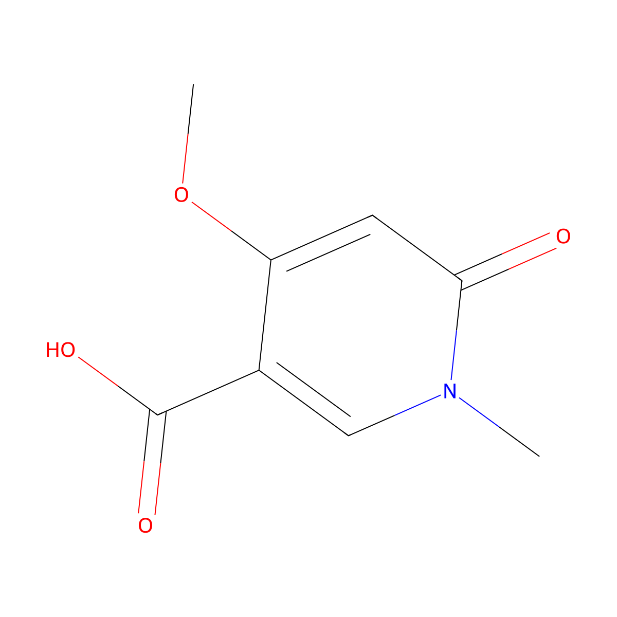 4-Methoxy-1-methyl-6-oxo-1,6-dihydropyridine-3-carboxylic acid molecular structure, CAS 1506609-82-0