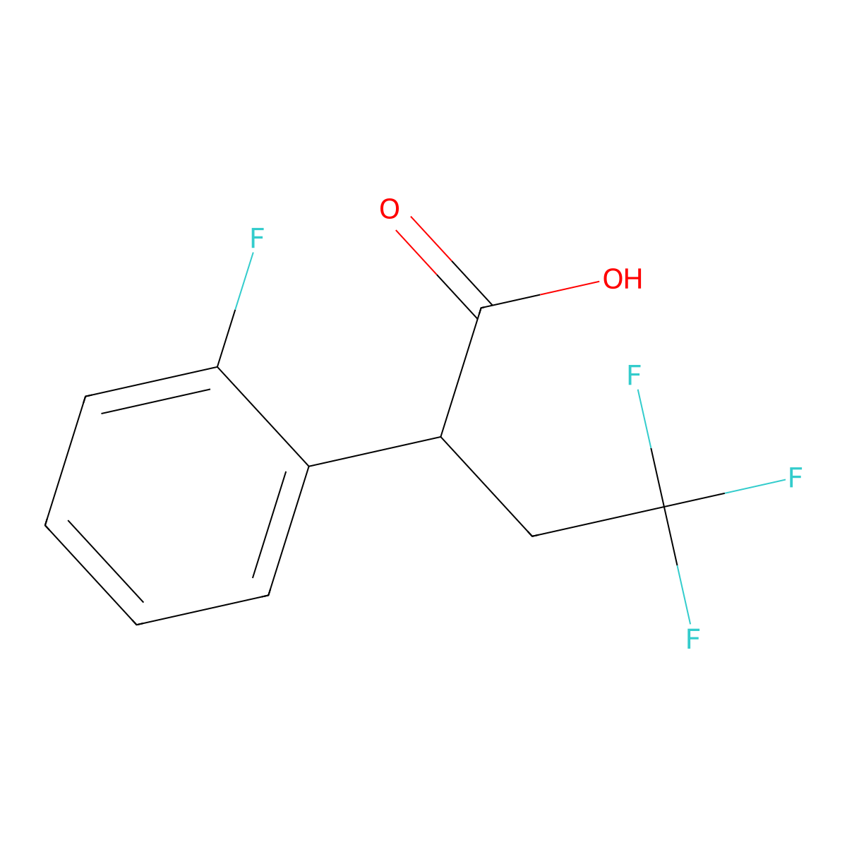 4,4,4-Trifluoro-2-(2-fluorophenyl)butanoic acid molecular structure, CAS 1506611-12-6