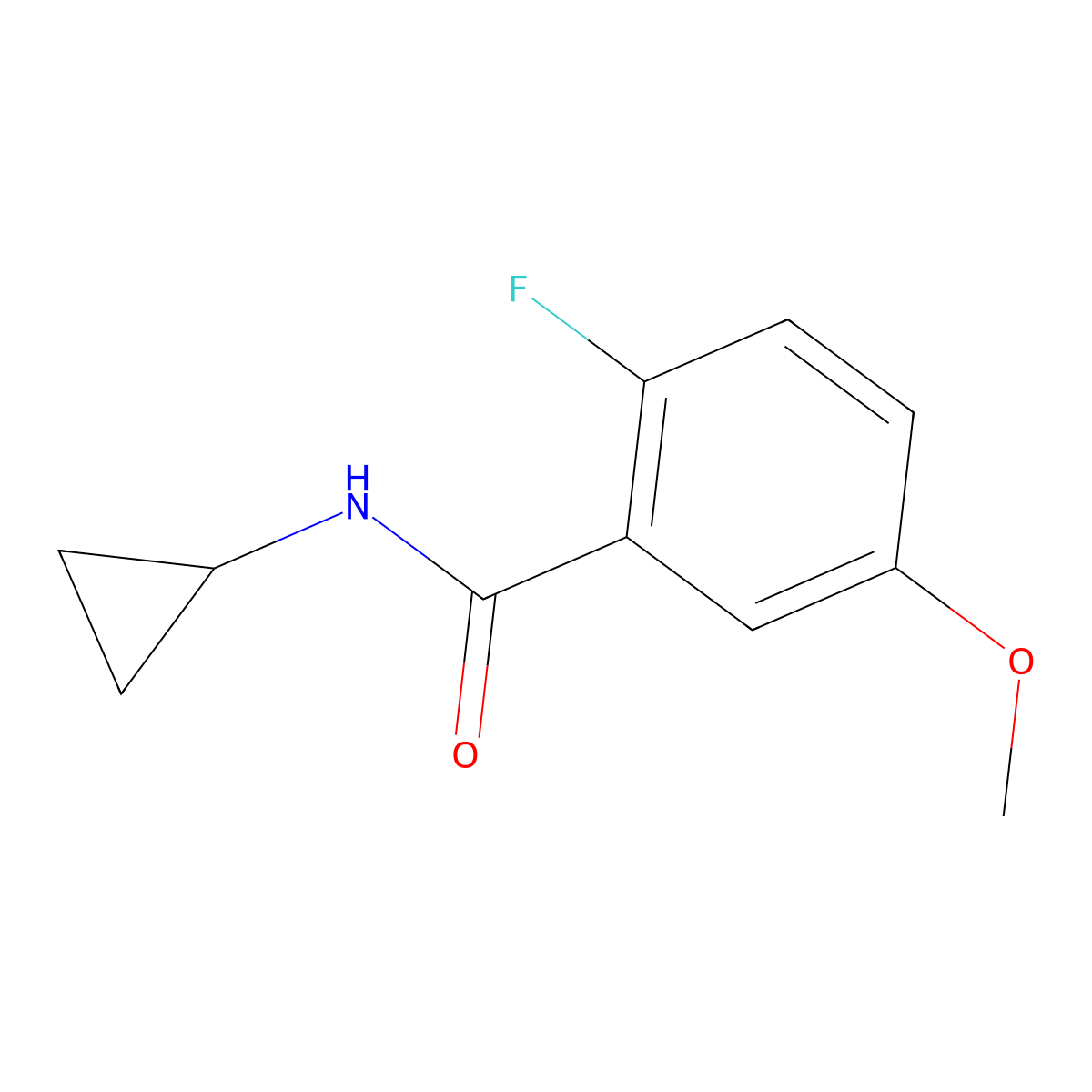 N-cyclopropyl-2-fluoro-5-methoxybenzamide molecular structure, CAS 1506616-19-8