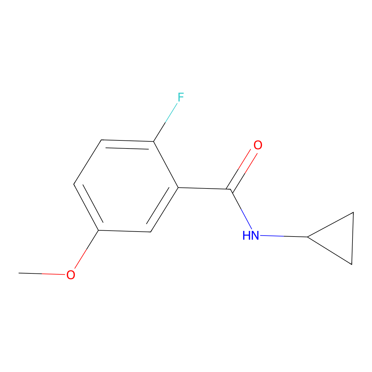 N-cyclopropyl-2-fluoro-5-methoxybenzamide molecular structure, CAS 1506616-19-8