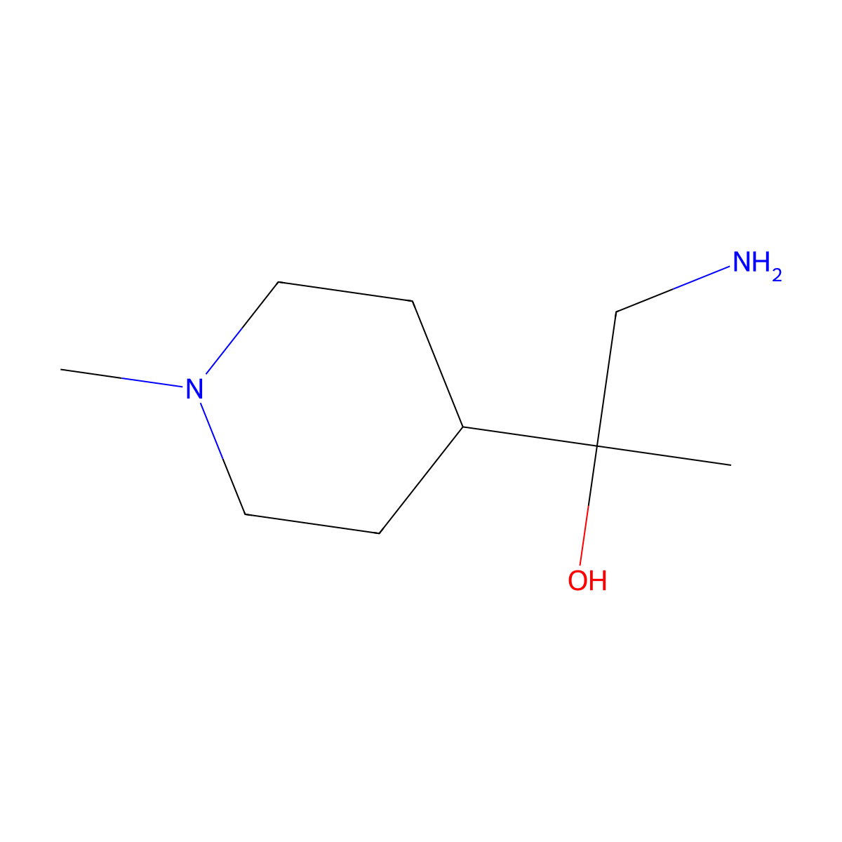 1-Amino-2-(1-methylpiperidin-4-yl)propan-2-ol molecular structure, CAS 1506622-28-1