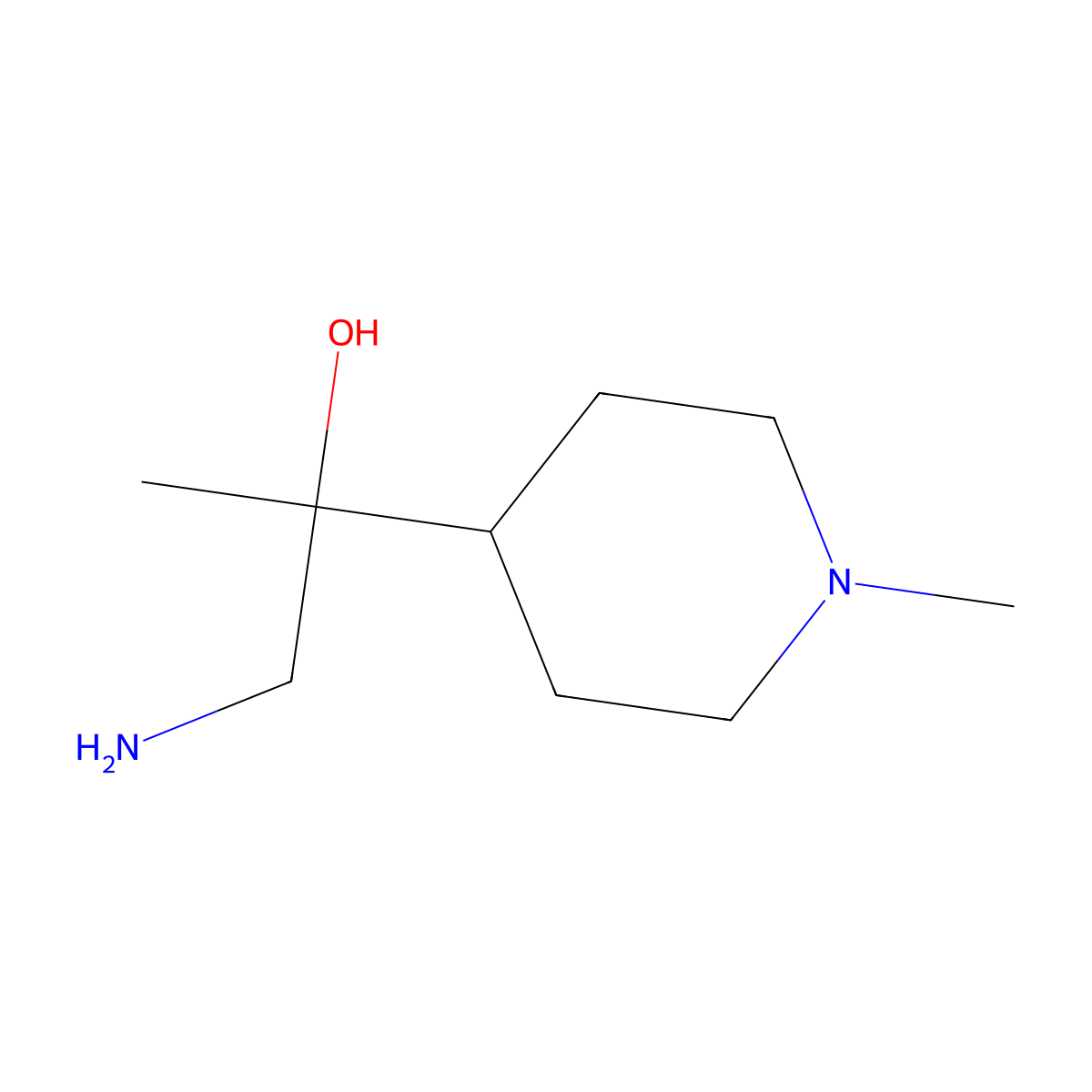 1-Amino-2-(1-methylpiperidin-4-yl)propan-2-ol molecular structure, CAS 1506622-28-1