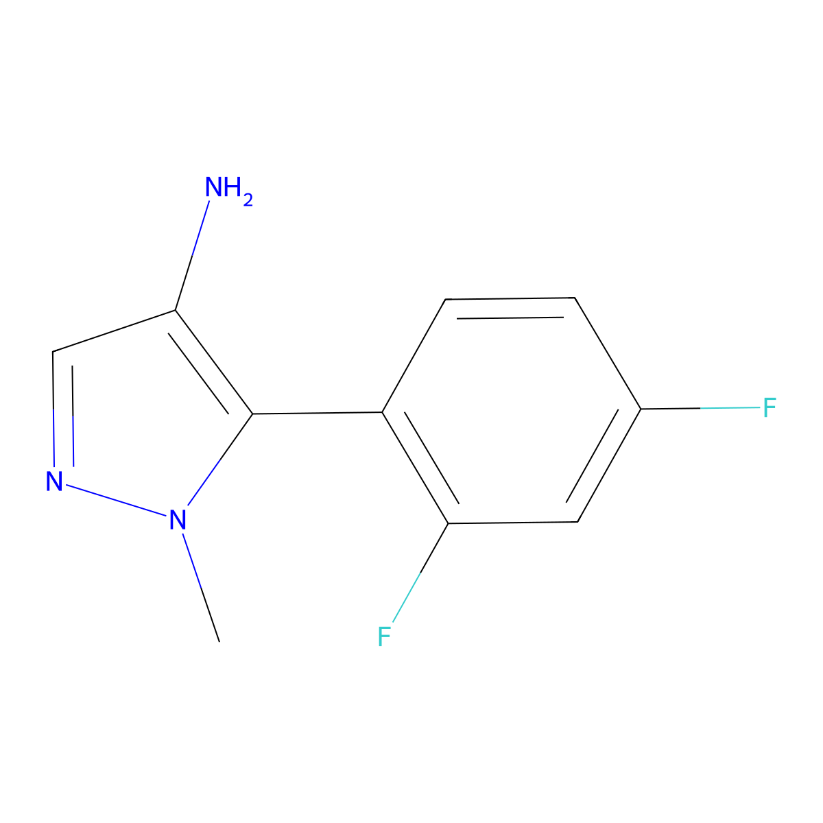 5-(2,4-difluorophenyl)-1-methyl-1H-pyrazol-4-amine molecular structure, CAS 1506623-91-1
