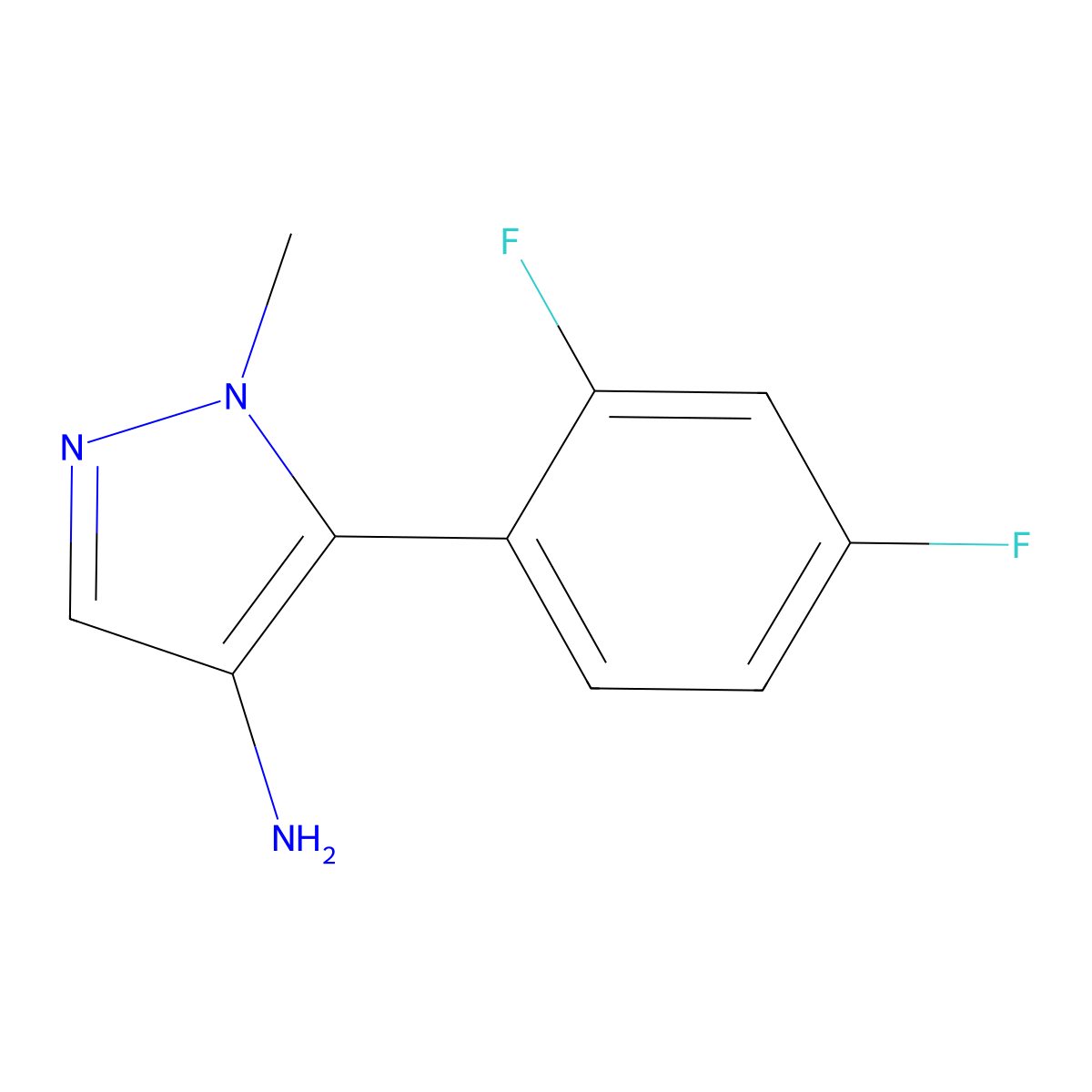5-(2,4-difluorophenyl)-1-methyl-1H-pyrazol-4-amine molecular structure, CAS 1506623-91-1