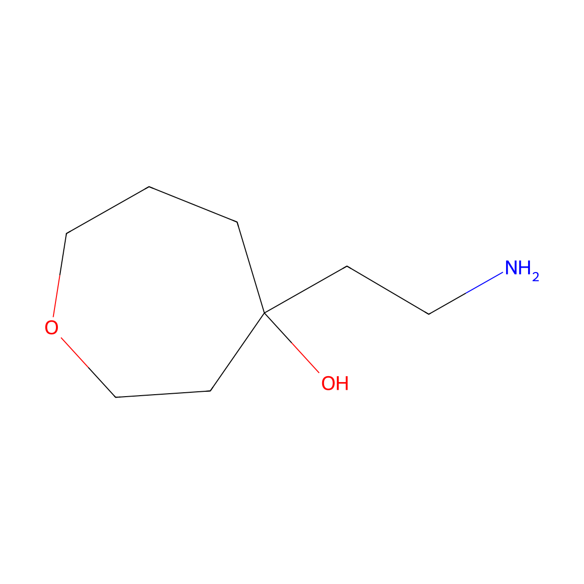4-(2-Aminoethyl)oxepan-4-ol molecular structure, CAS 1506637-88-2