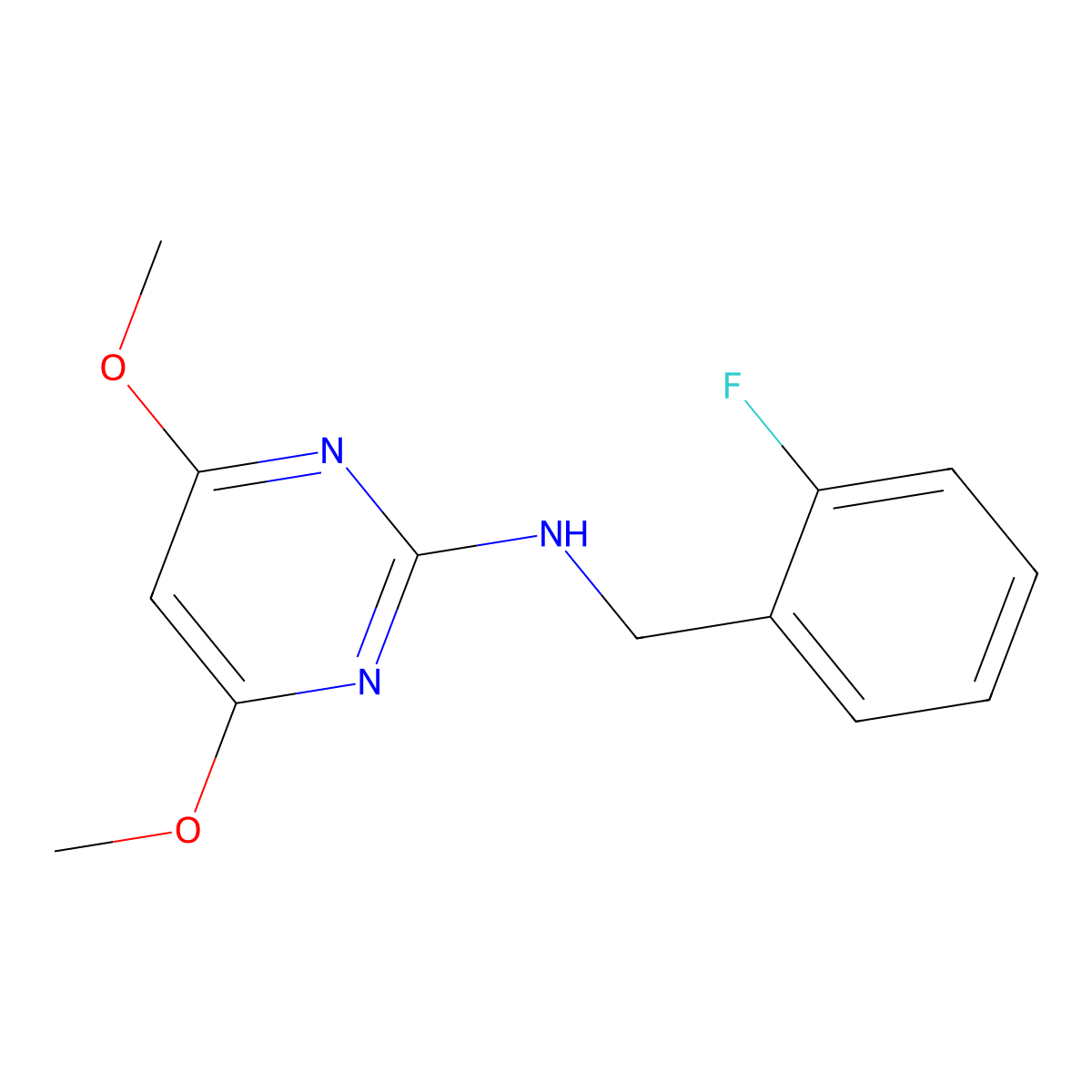 N-[(2-fluorophenyl)methyl]-4,6-dimethoxypyrimidin-2-amine molecular structure, CAS 1506646-51-0