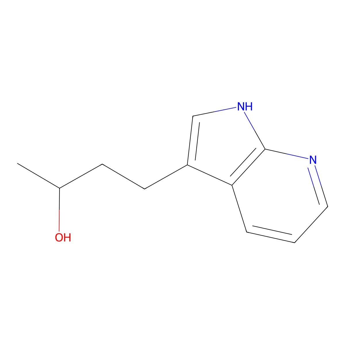 4-(1H-pyrrolo[2,3-b]pyridin-3-yl)butan-2-ol molecular structure, CAS 1506649-00-8