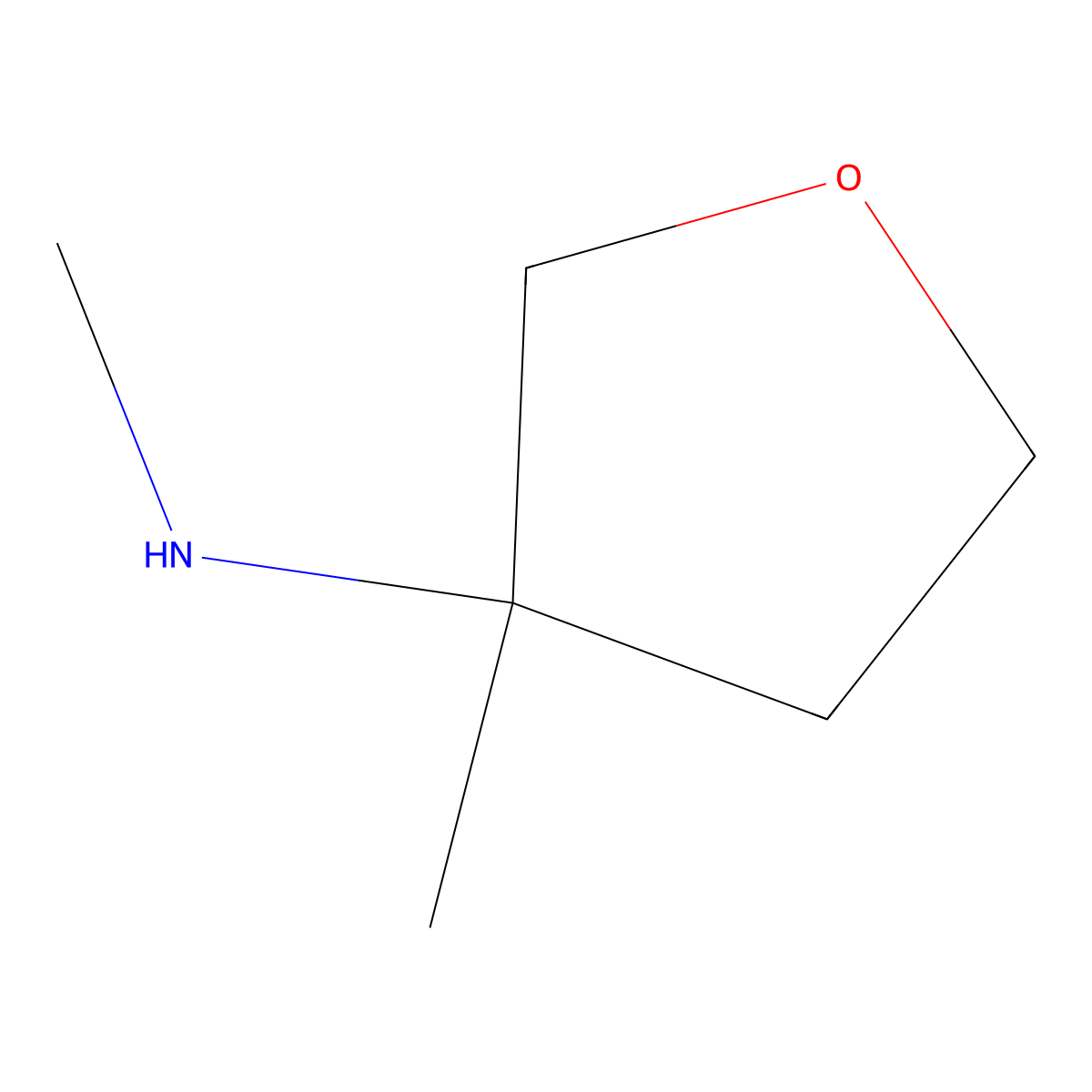 N,3-dimethyloxolan-3-amine molecular structure, CAS 1506655-93-1
