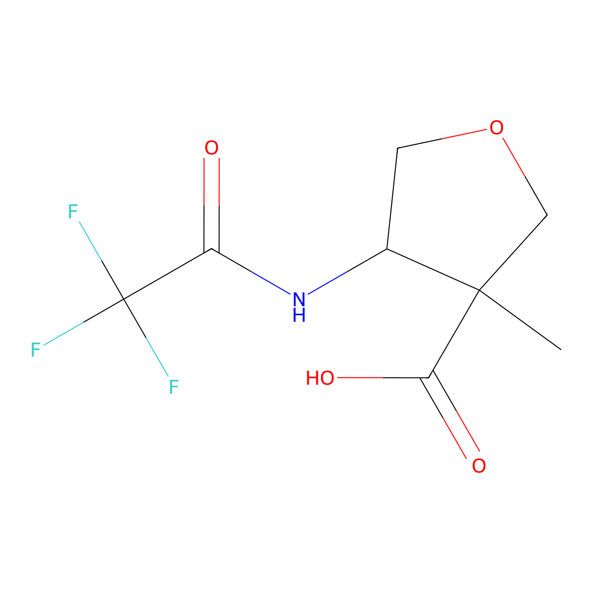 3-Methyl-4-(trifluoroacetamido)oxolane-3-carboxylic acid molecular structure, CAS 1506656-28-5