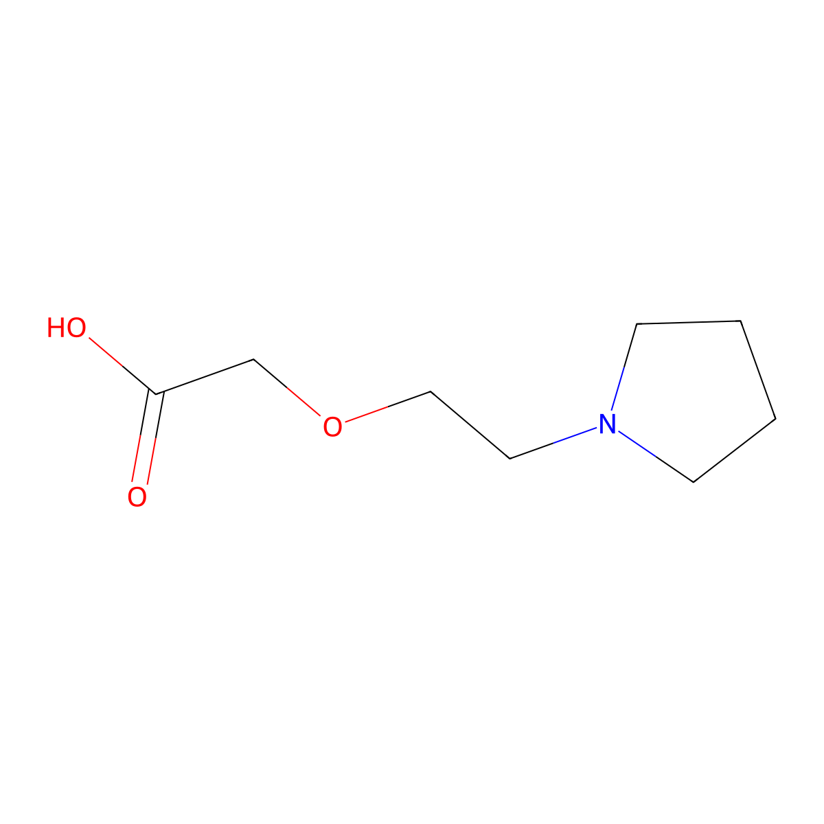2-(2-(Pyrrolidin-1-yl)ethoxy)acetic acid molecular structure, CAS 1506661-51-3