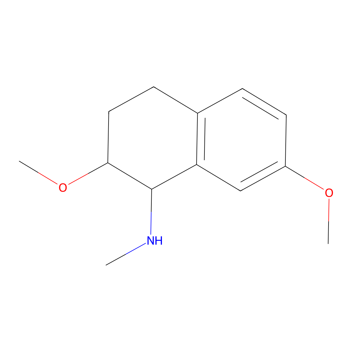 2,7-Dimethoxy-N-methyl-1,2,3,4-tetrahydronaphthalen-1-amine molecular structure, CAS 1506663-80-4