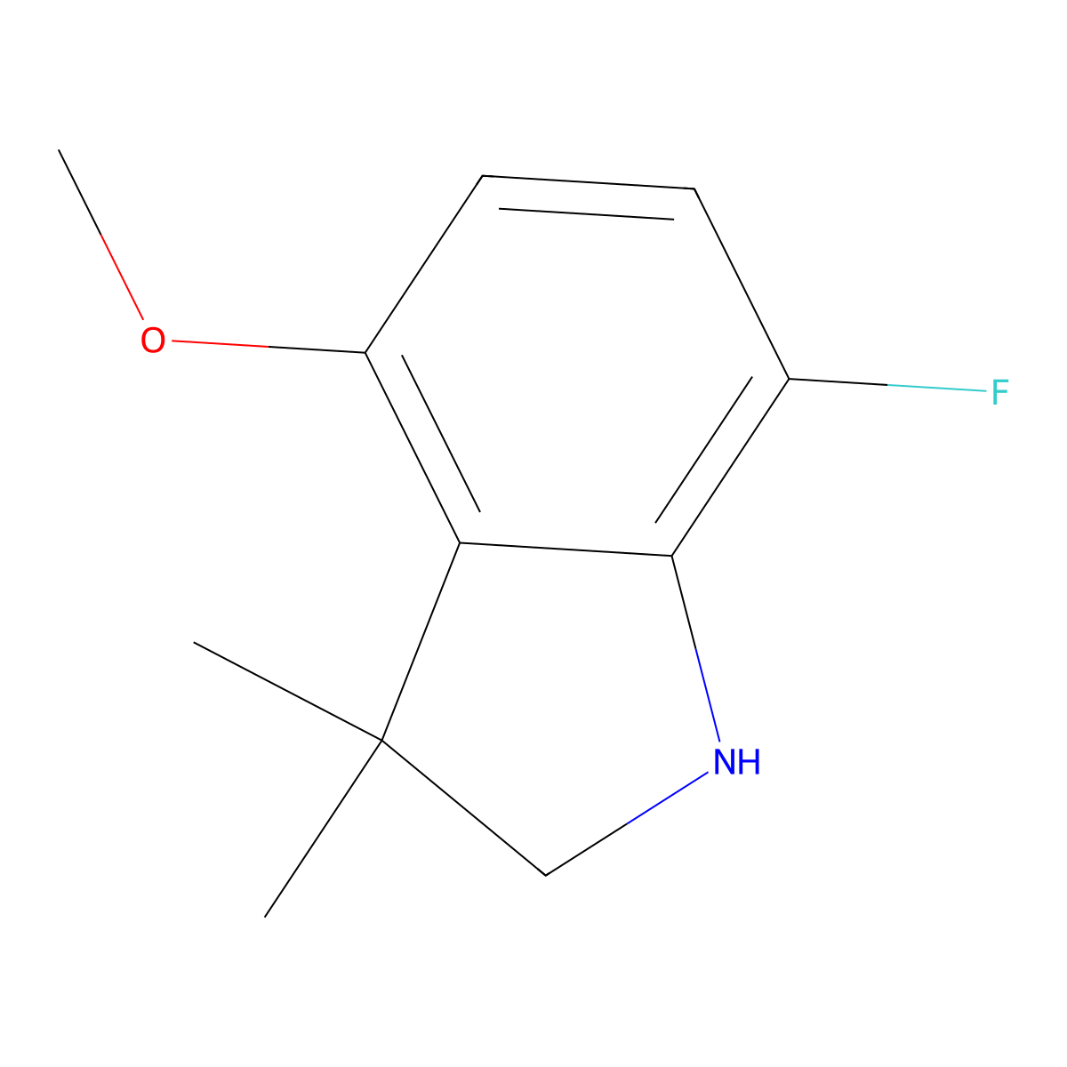 7-fluoro-4-methoxy-3,3-dimethyl-2,3-dihydro-1H-indole molecular structure, CAS 1506669-89-1
