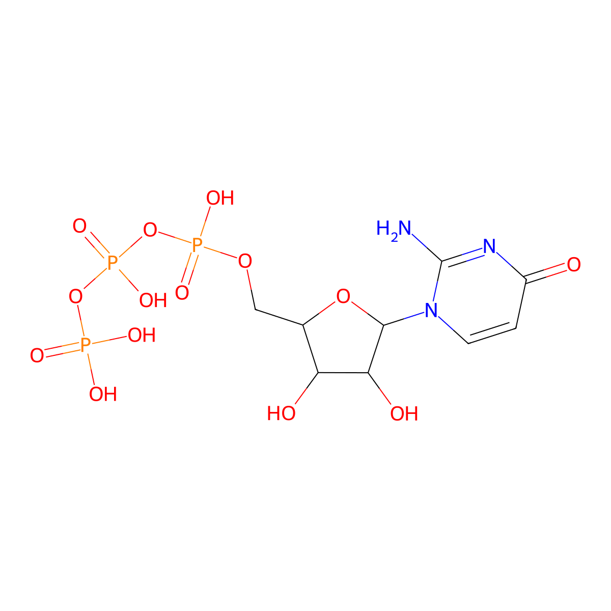 Isocytidine triphosphate triethylamine molecular structure, CAS 150668-55-6