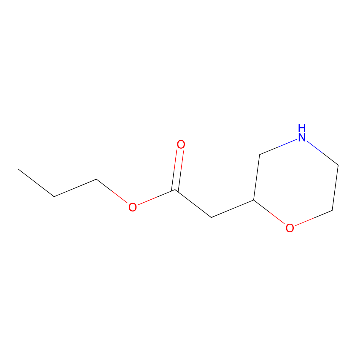 Propyl 2-(morpholin-2-yl)acetate molecular structure, CAS 1506687-38-2