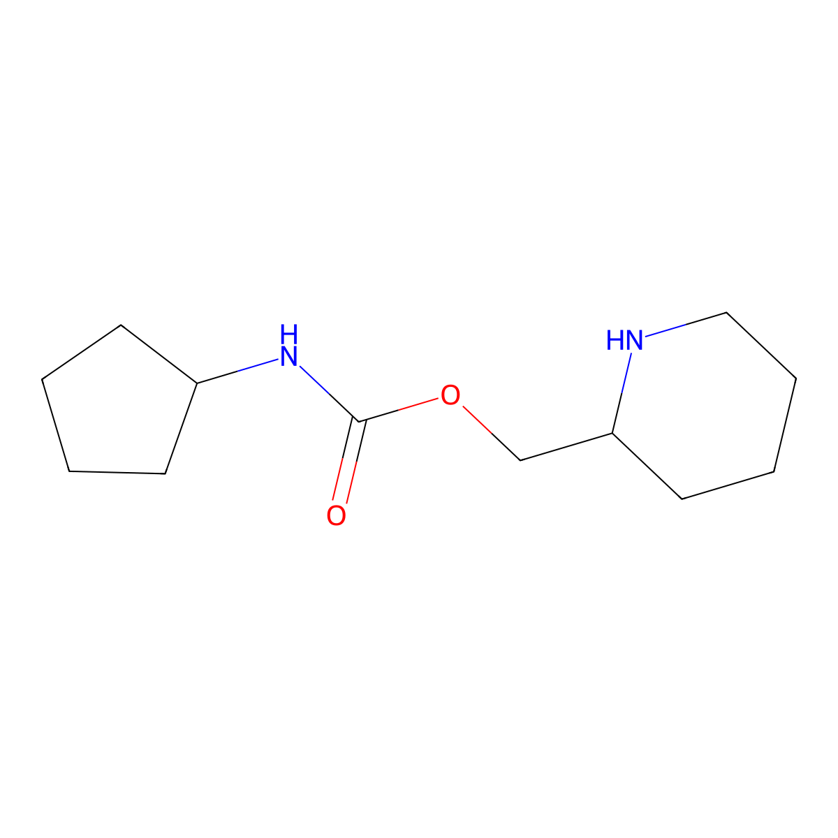(piperidin-2-yl)methyl N-cyclopentylcarbamate molecular structure, CAS 1506700-49-7