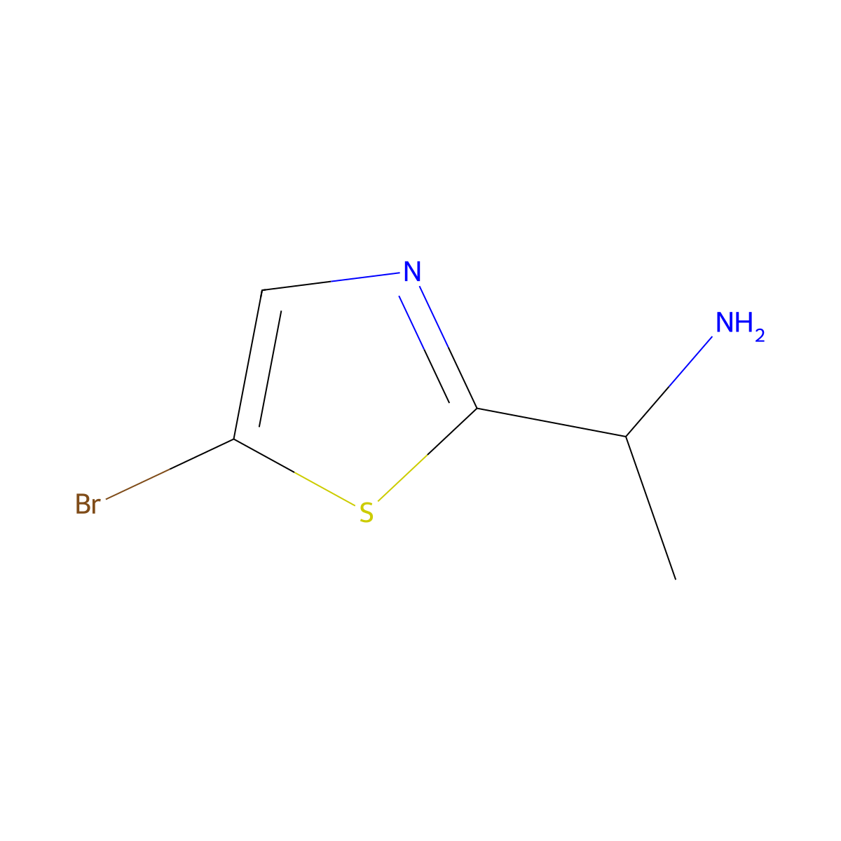 1-(5-Bromo-1,3-thiazol-2-yl)ethan-1-amine molecular structure, CAS 1506703-38-3