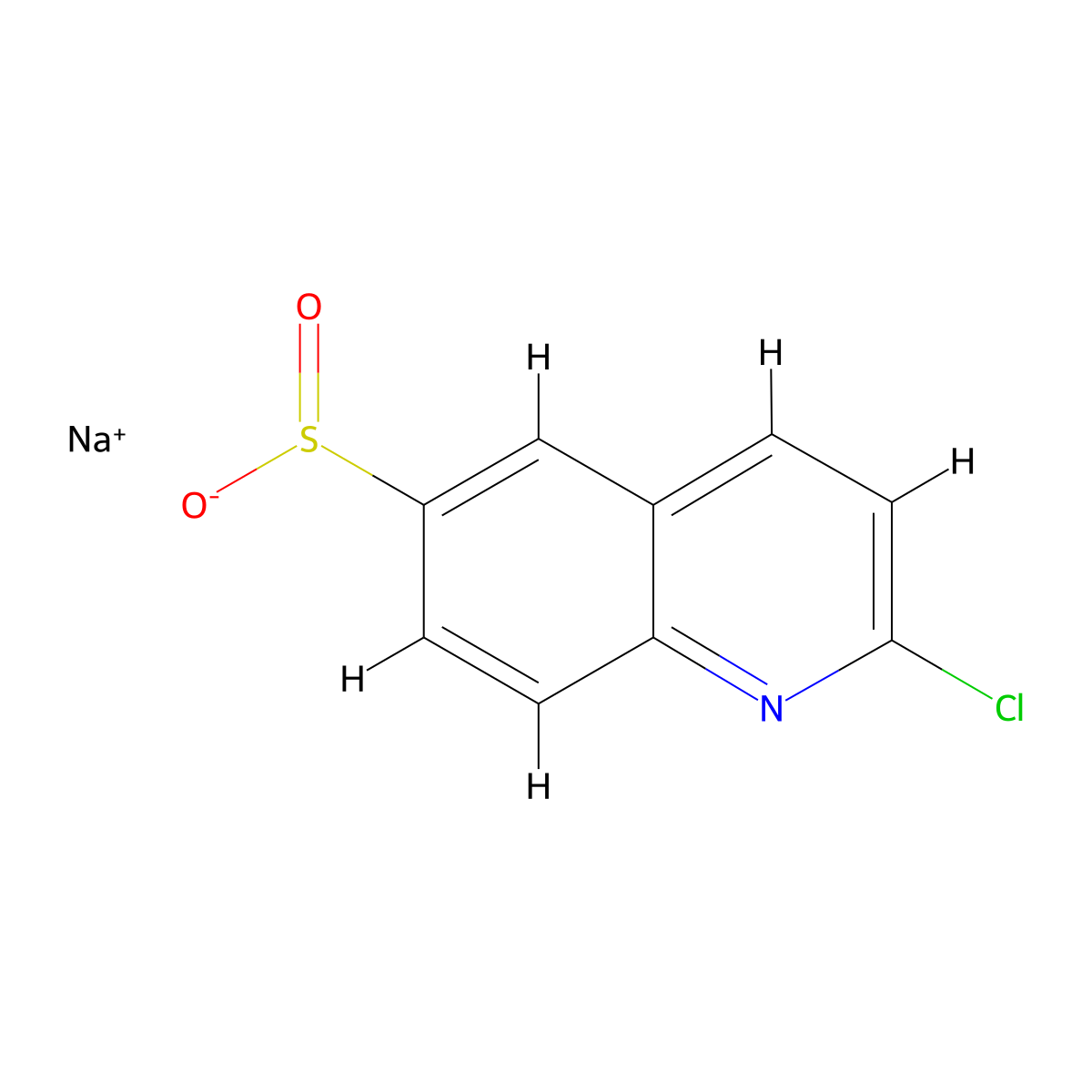 Sodium 2-chloroquinoline-6-sulfinate molecular structure, CAS 1506714-09-5