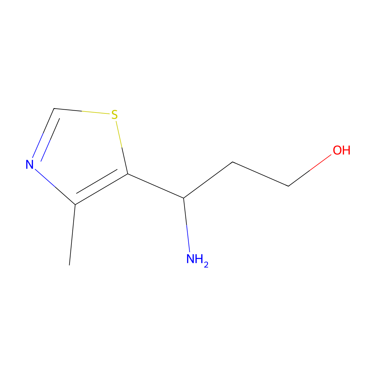 3-Amino-3-(4-methyl-1,3-thiazol-5-yl)propan-1-ol molecular structure, CAS 1506720-27-9