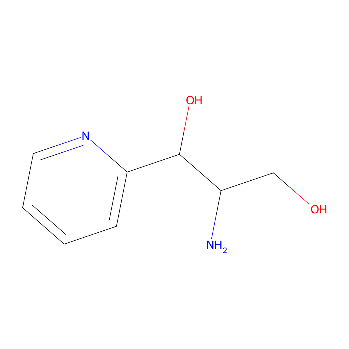 2-Amino-1-(pyridin-2-yl)propane-1,3-diol molecular structure, CAS 1506725-97-8