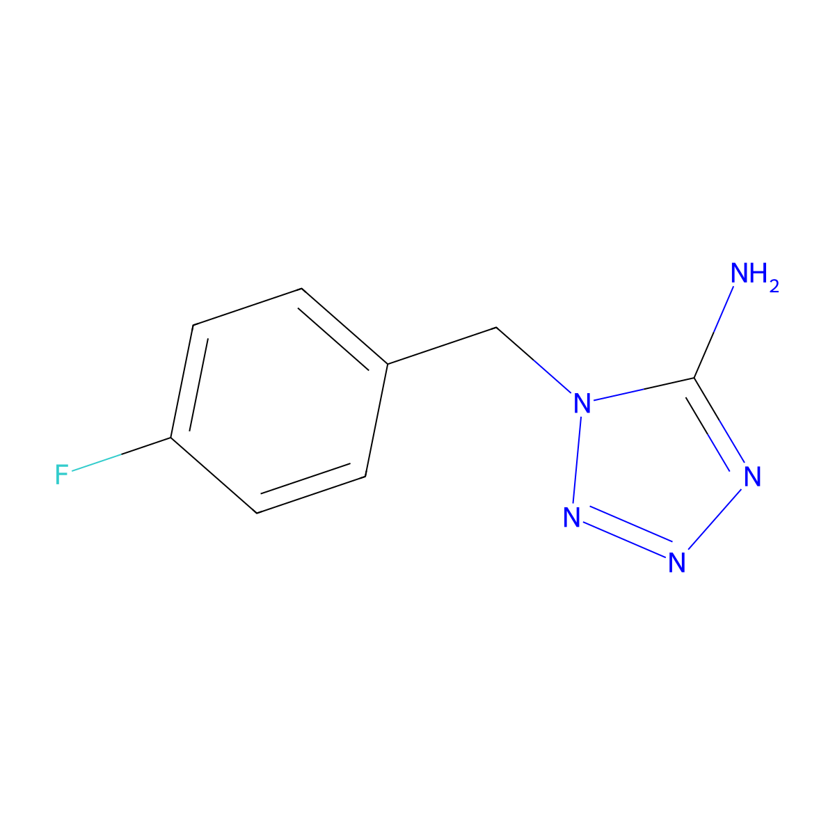 1-((4-fluorophenyl)methyl)-1H-1,2,3,4-tetrazol-5-amine molecular structure, CAS 1506727-58-7