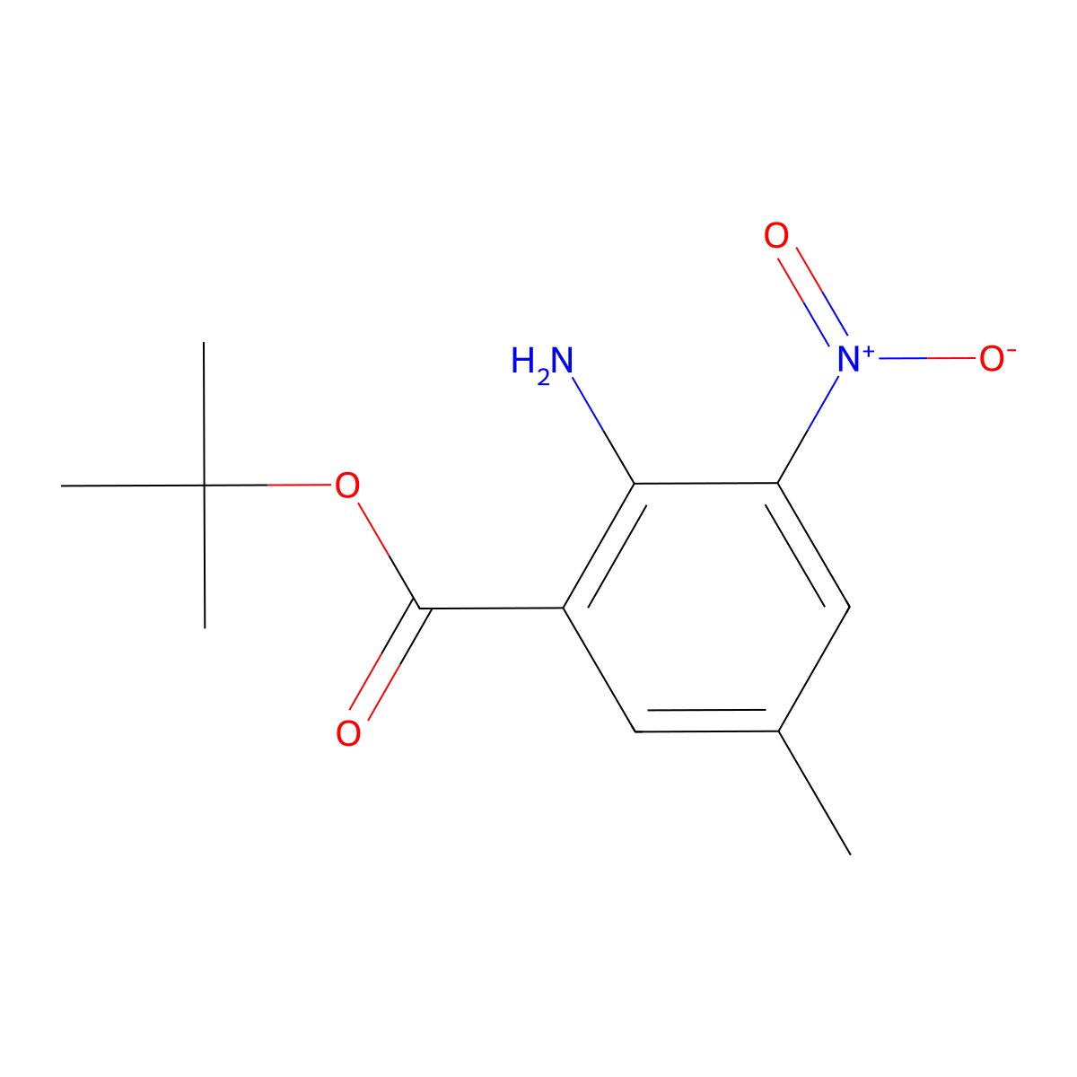 Tert-butyl 2-amino-5-methyl-3-nitrobenzoate molecular structure, CAS 1506737-18-3
